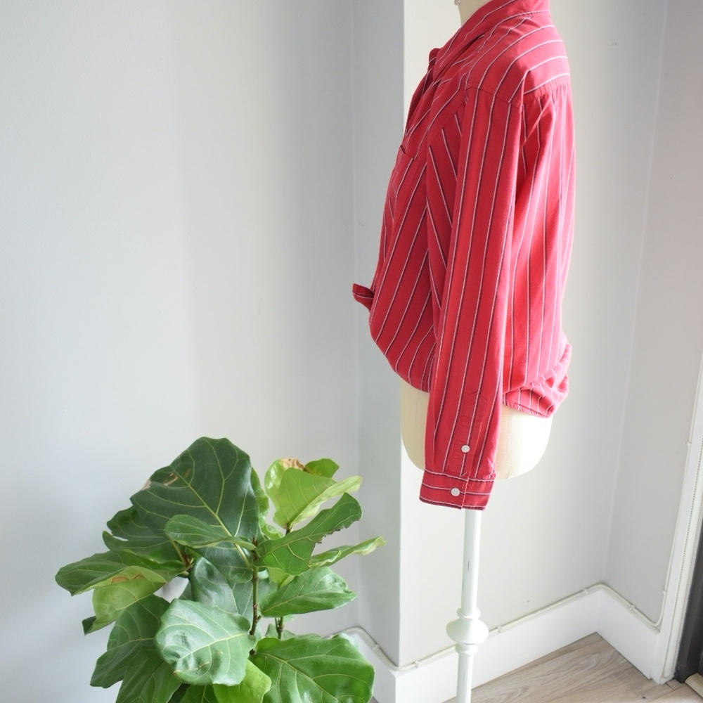 Red Striped Button Down - Picture 3 of 5